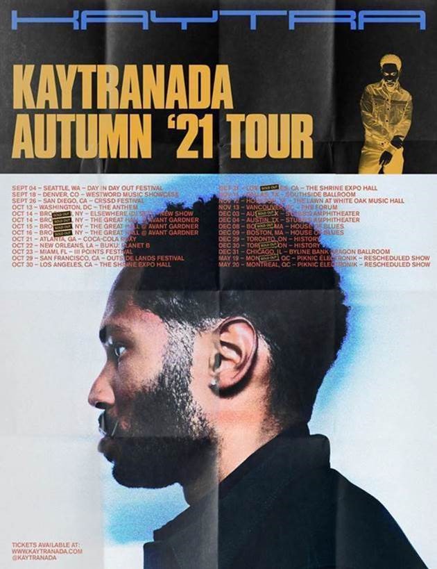 Kaytranada Autumn 2021 Tour Dates - Poster